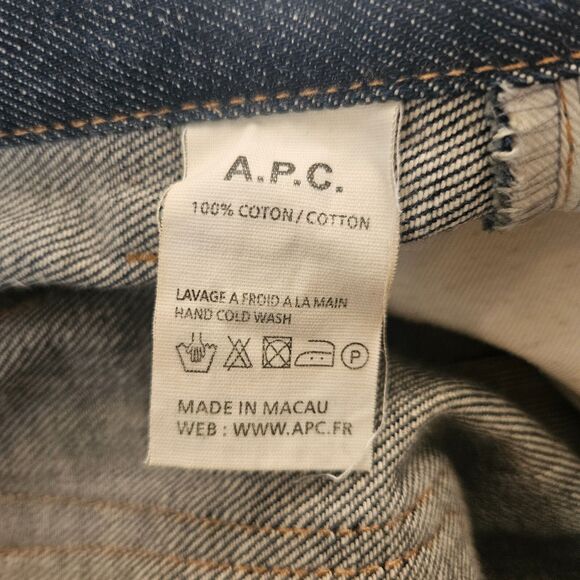 A.P.C. Petit Standard Jeans 27x33 Selvedge Japanese Distressed Straight Slim - Picture 11 of 12